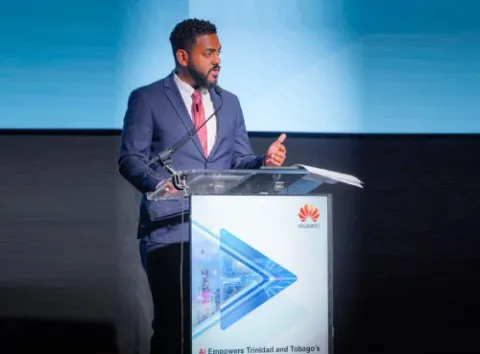 Minister giving feature address at Huawei ICT Day