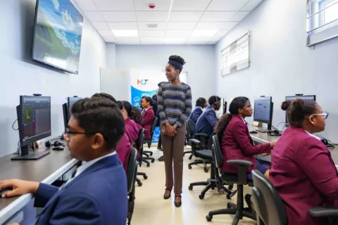 youths during opening of Trincity ICT centre